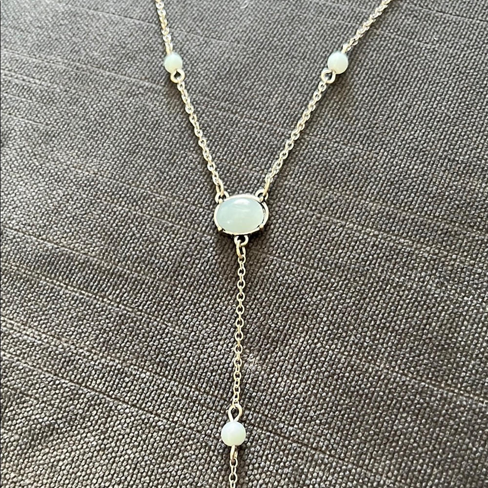 Silver Necklace with Grey Beads